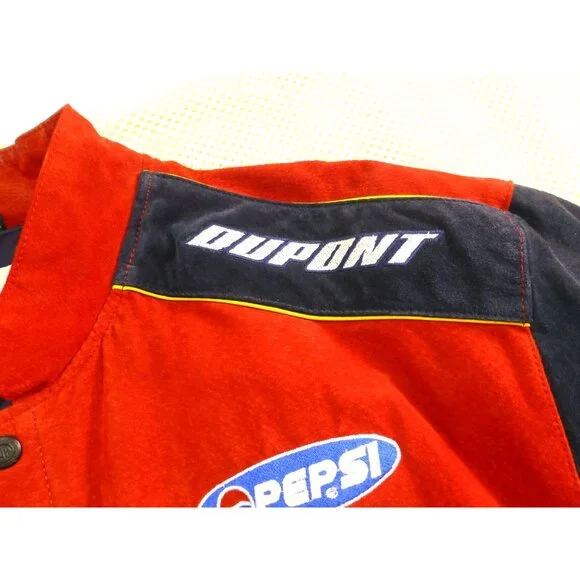 Chase Authentics NASCAR Hendrick Motorsports DuPont Flame Leather Jacket 2XL - Picture 14 of 16